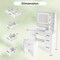 Costway 35.5" Makeup Table Set Vanity Desk with Mirror and Lights 2 Open Shelves Glass Top